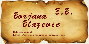 Borjana Blažević vizit kartica